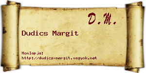 Dudics Margit névjegykártya